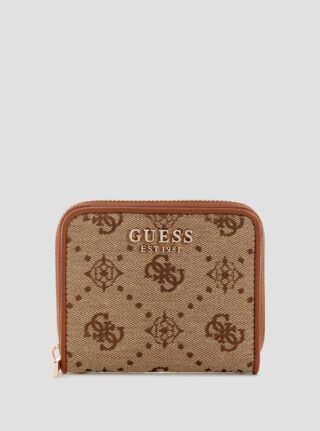 Brown logo neda small zip around wallet