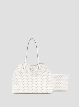 White logo g wave large tote bag