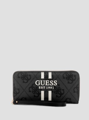 Black logo laurel large wallet