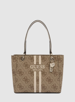Brown logo noelle small tote bag
