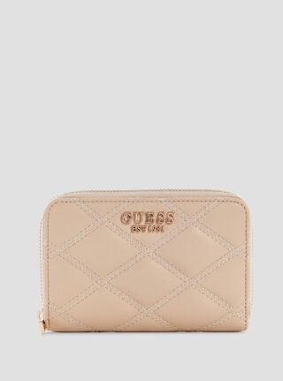 Beige tamsin medium zip wallet