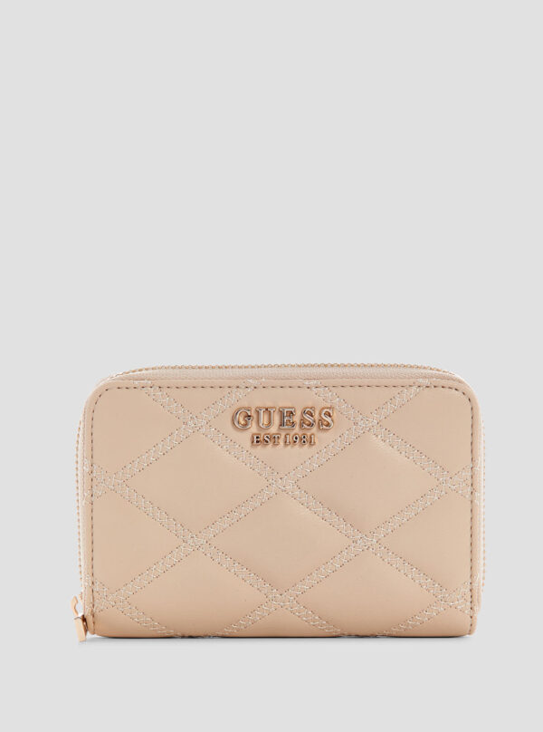Beige tamsin medium zip wallet