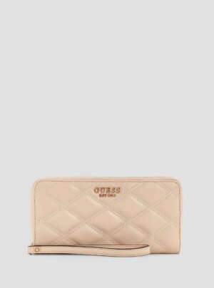 Beige tamsin large zip wallet