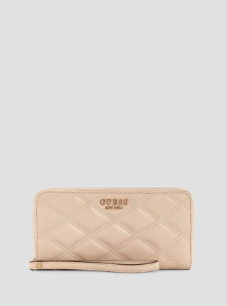 Beige tamsin large zip wallet