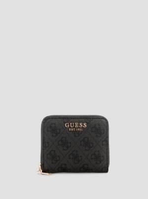 Black logo laurel small wallet