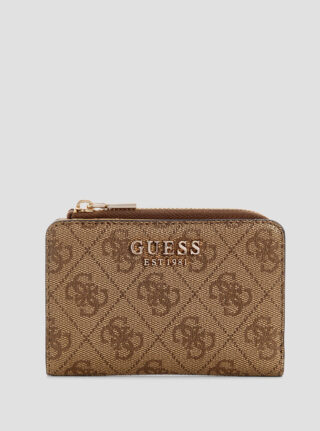 Brown logo laurel card case