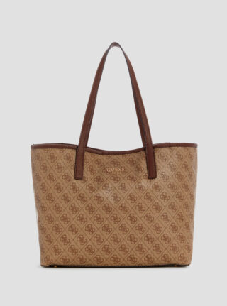 Light brown logo vikky 2 in 1 tote bag