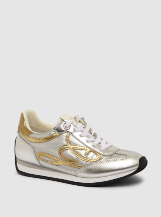 Silver skroll low-top sneakers