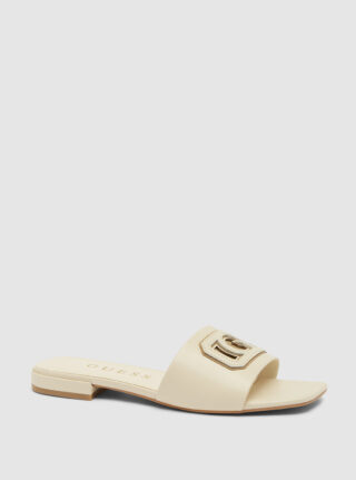 Beige tarisha slide sandals