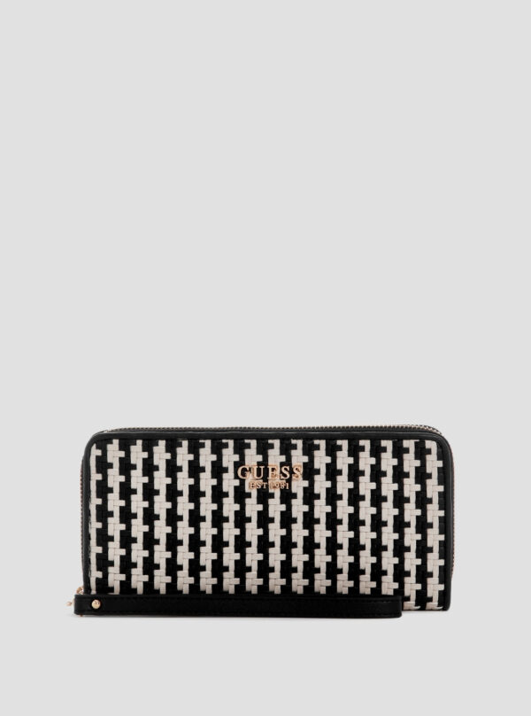 Black multi mirema large zip around wallet