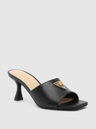 Black wrenly heeled mules