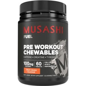 Musashi Pre Workout Chewables Fruit Crush Flavour 60 Tablets