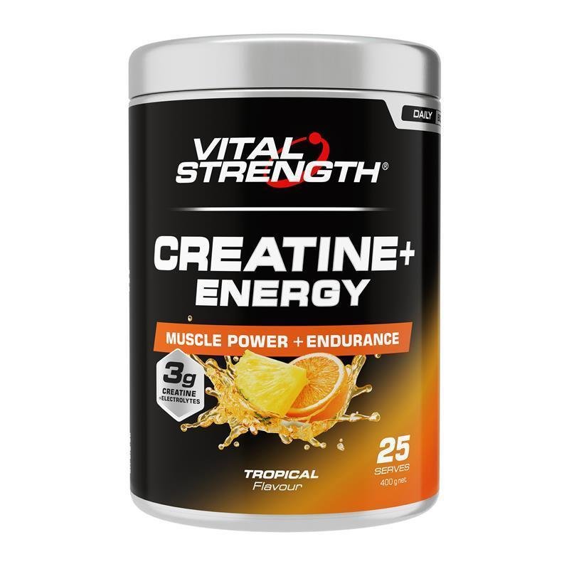VitalStrength Creatine + Energy Tropical 400g