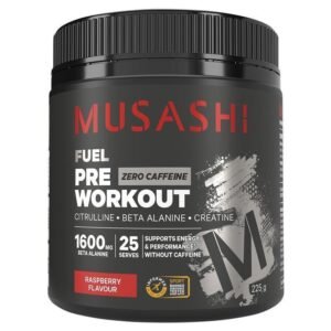 Musashi Pre Workout Zero Caffeine Red Raspberry 225g