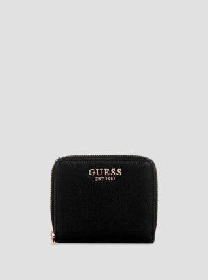 Black laurel small zip wallet