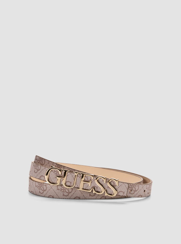 Brown logo zamira adjustable belt pant