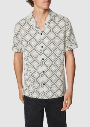 White Belmore Lace Short Sleeve Shirt