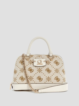 White logo neda dome satchel bag