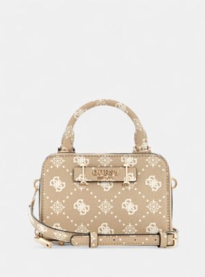 Beige logo silia mini satchel bag