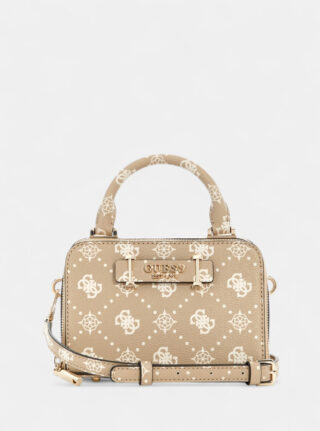 Beige logo silia mini satchel bag