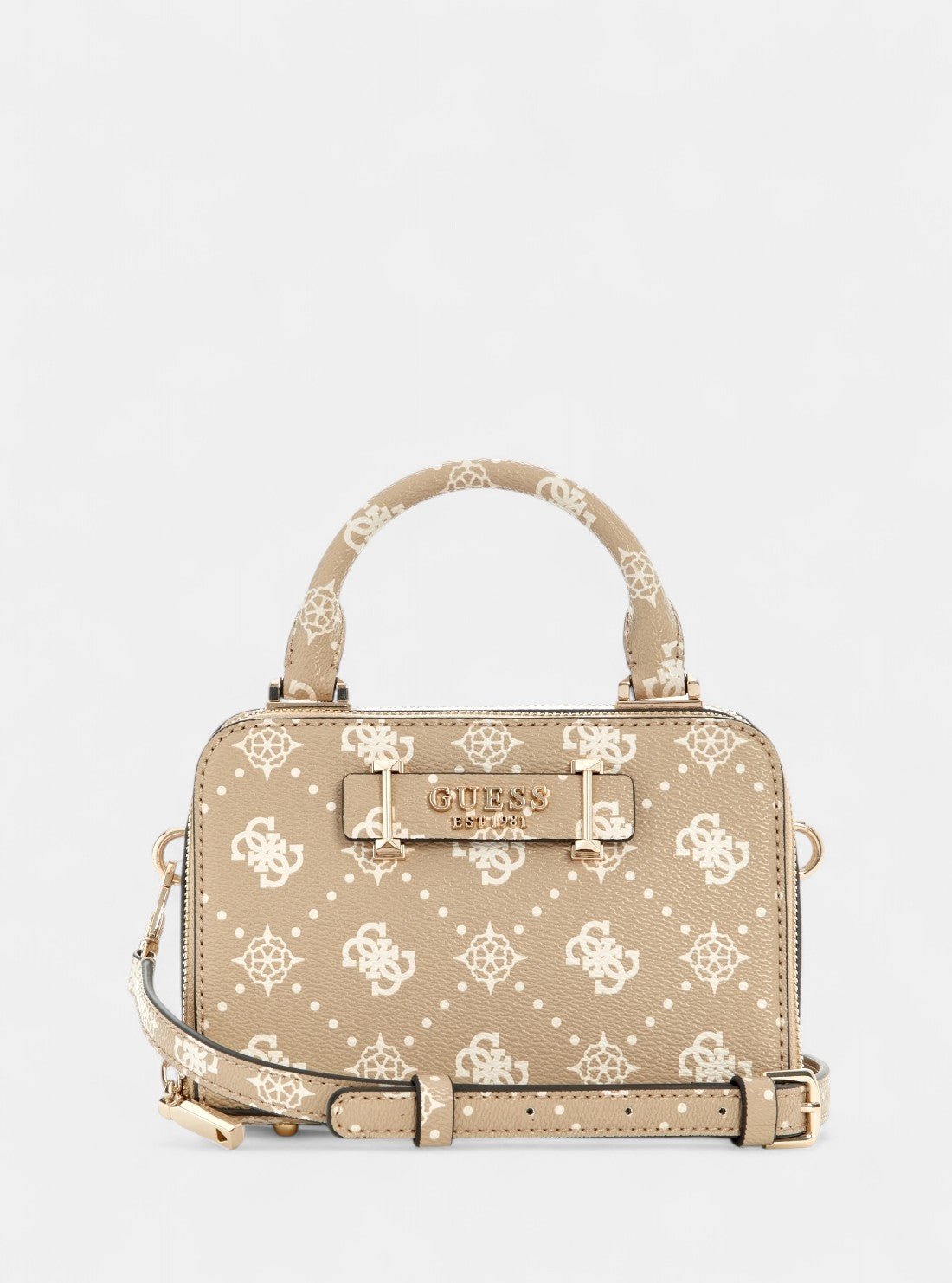 Beige logo silia mini satchel bag