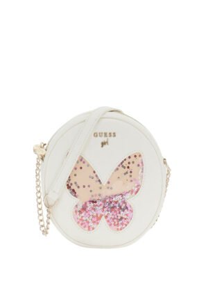White mini crossbody circle bag