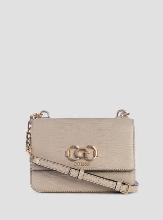 Beige salinge flap crossbody bag