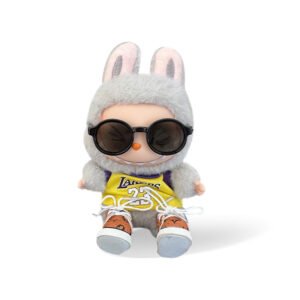 Labubu Outfit - Yellow Jersey + Sunglasses + Brown Shoes