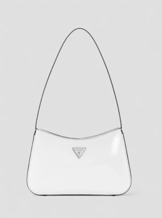 White arnela top zip shoulder bag