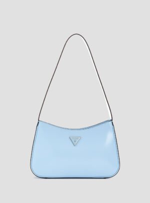 Blue arnela top zip shoulder bag