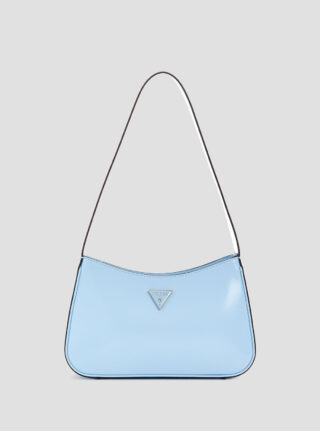 Blue arnela top zip shoulder bag
