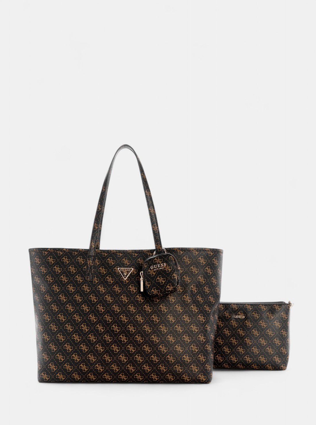 Brown logo power play large tech tote