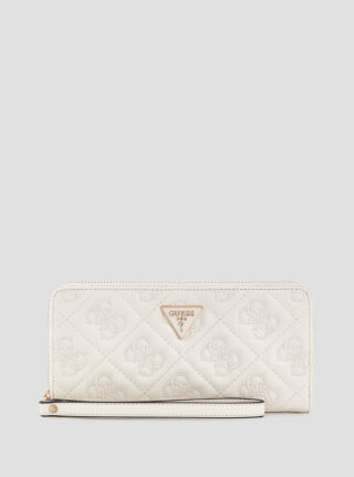 White adelasia large zip around wallet