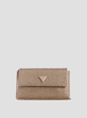 Gold zalina clutch bag