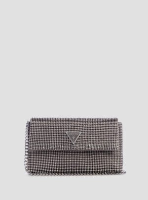 Silver zalina clutch bag