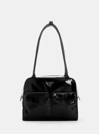 Black waldena shoulder satchel bag