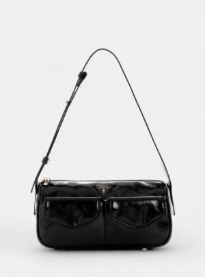 Black waldena small top zip shoulder bag