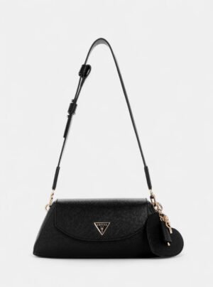 Black bolena flap shoulder bag