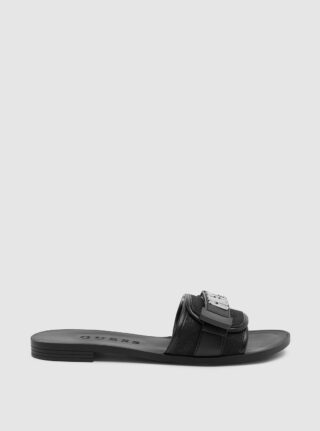 Black elyze slide sandals