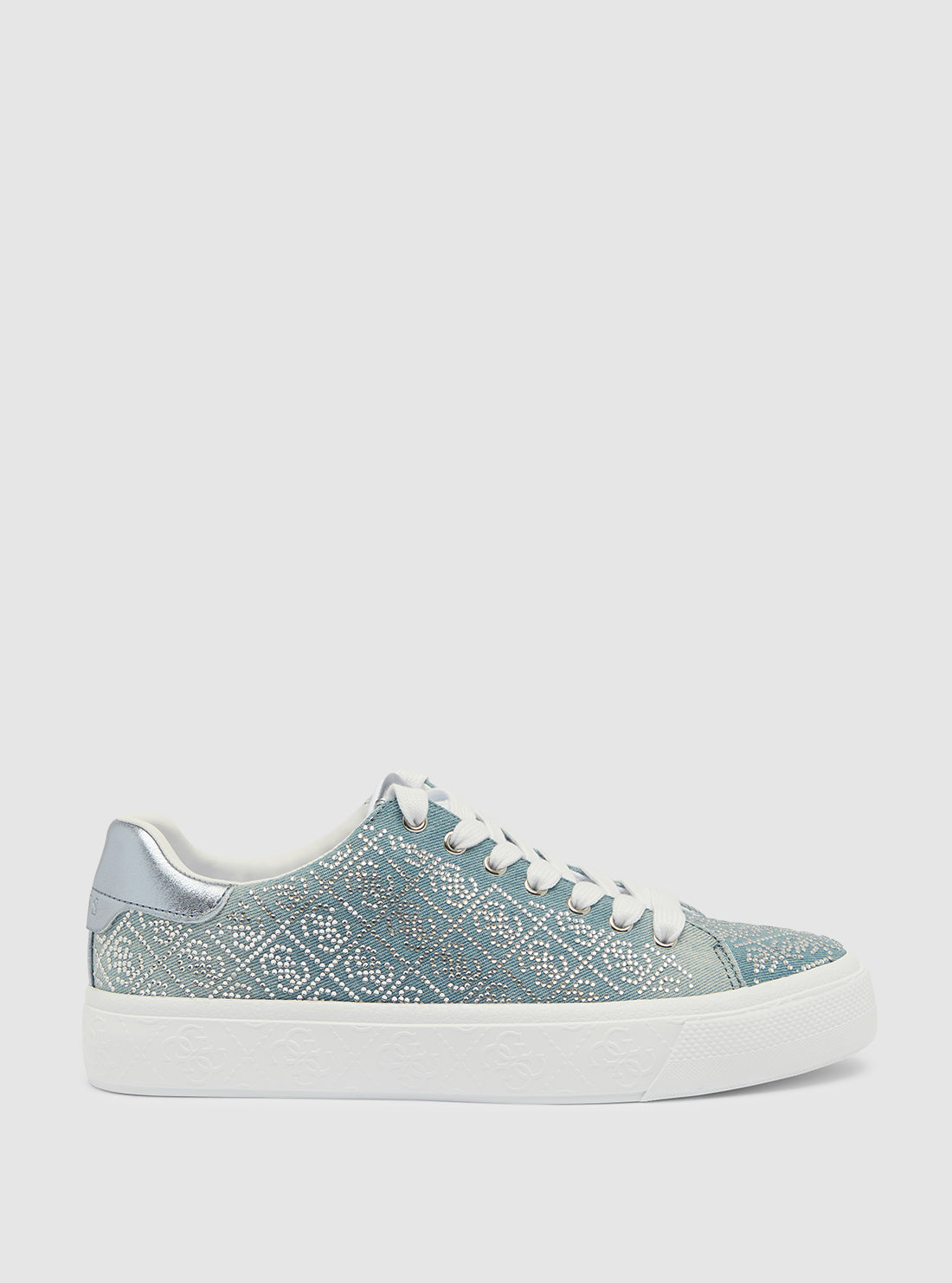 Blue joeraya rhinestone logo sneakers