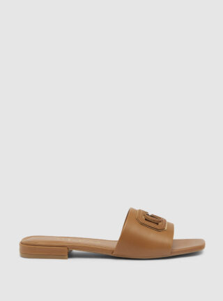 Brown tarisha slide sandals