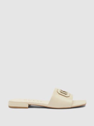 Beige tarisha slide sandals