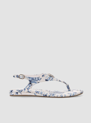 Blue floral print unali sandals