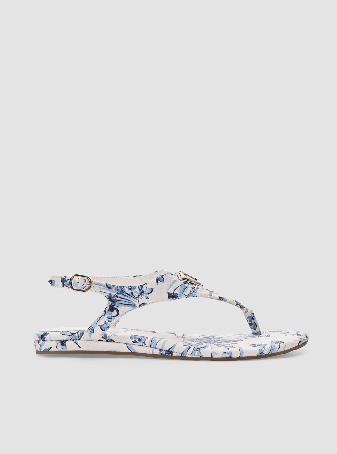 Blue floral print unali sandals