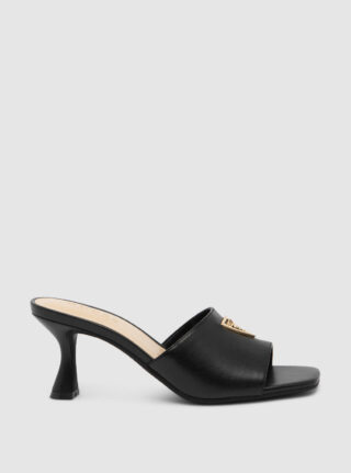 Black wrenly heeled mules