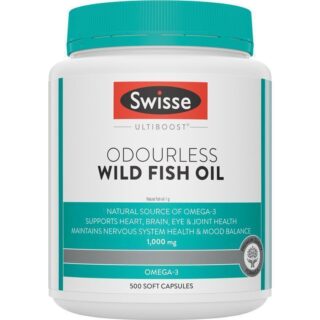 Swisse Ultiboost Odourless Wild Fish Oil 1000mg 500 Capsules Exclusive Size