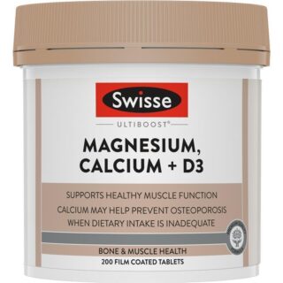 Swisse Magnesium Calcium + Vitamin D 200 Tablets