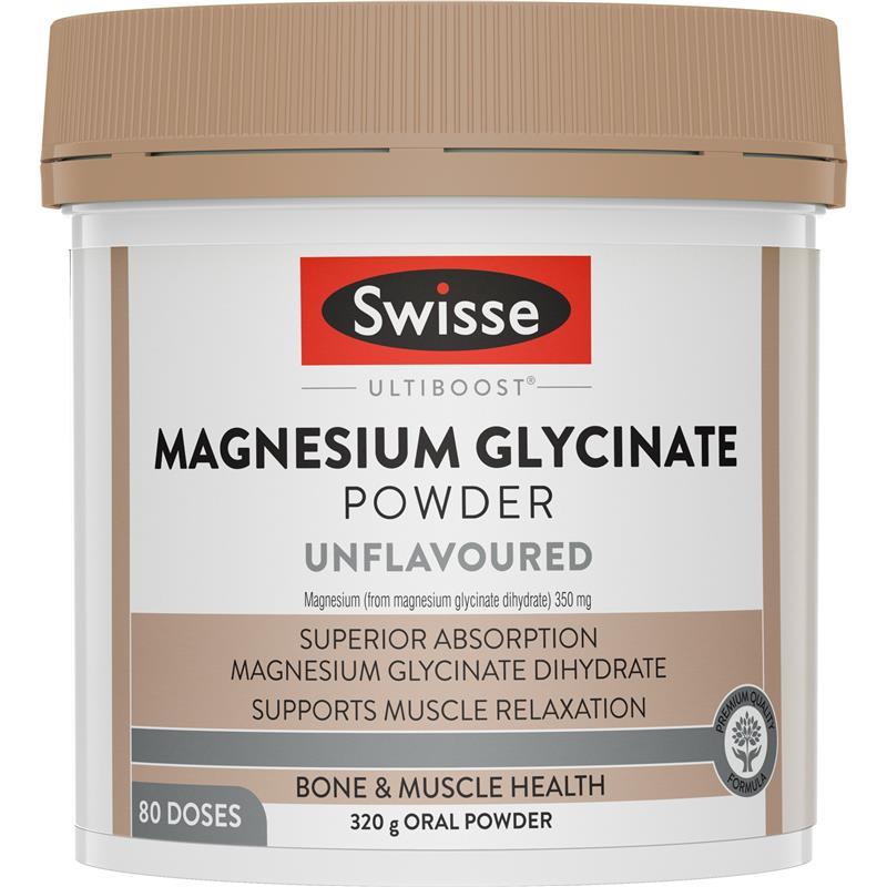 Swisse Ultiboost Magnesium Glycinate Unflavoured Powder 320g