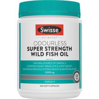 Swisse Ultiboost Odourless Super Strength Wild Fish Oil 2000mg 200 Capsules
