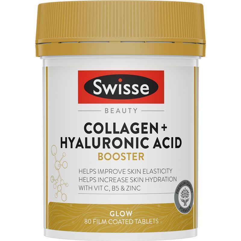 Swisse Beauty Collagen + Hyaluronic Acid Booster 80 Tablets